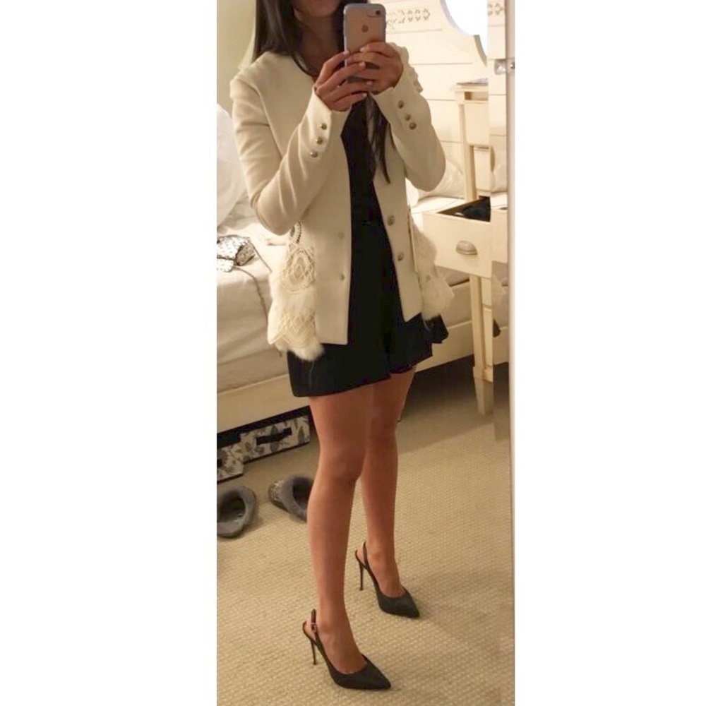 Modeled $2000 Jonathan Simkhai Fox Fur Blazer 2